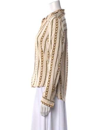 L'Agence Striped Long Sleeve Blouse