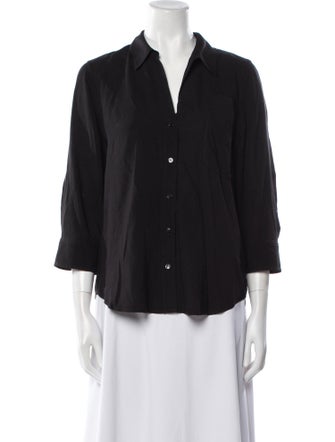 L'Agence Three-Quarter Sleeve Button-Up Top