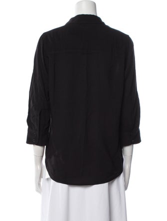 L'Agence Three-Quarter Sleeve Button-Up Top