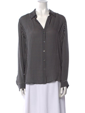 L'Agence Silk Patterned Button-Up Top