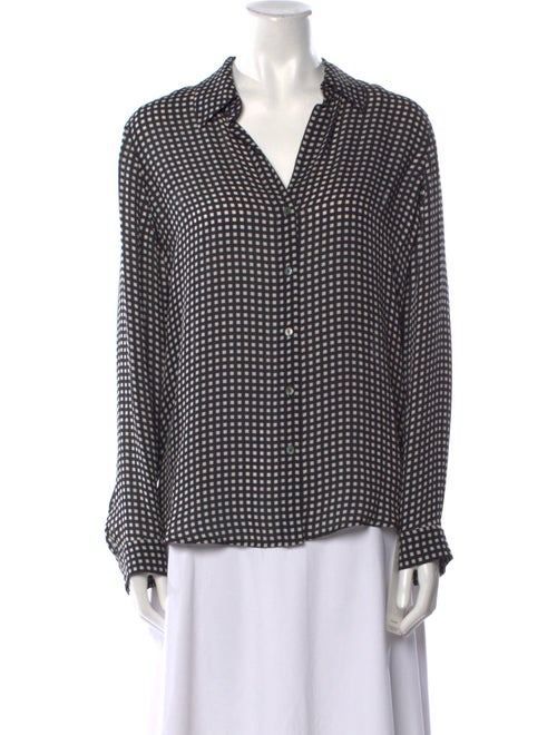 L'Agence Silk Patterned Button-Up Top