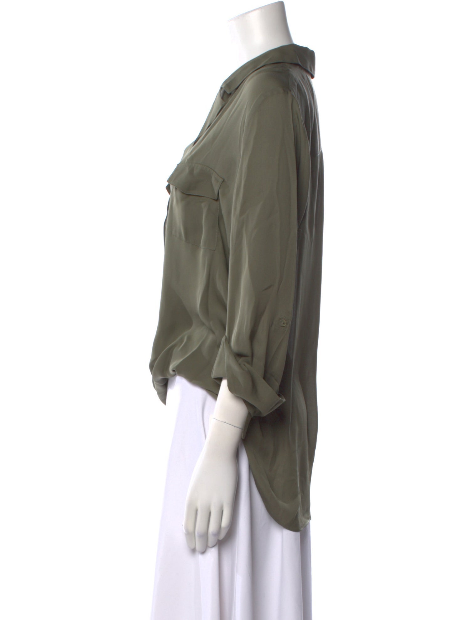 L'Agence Silk Three-Quarter Sleeve Blouse