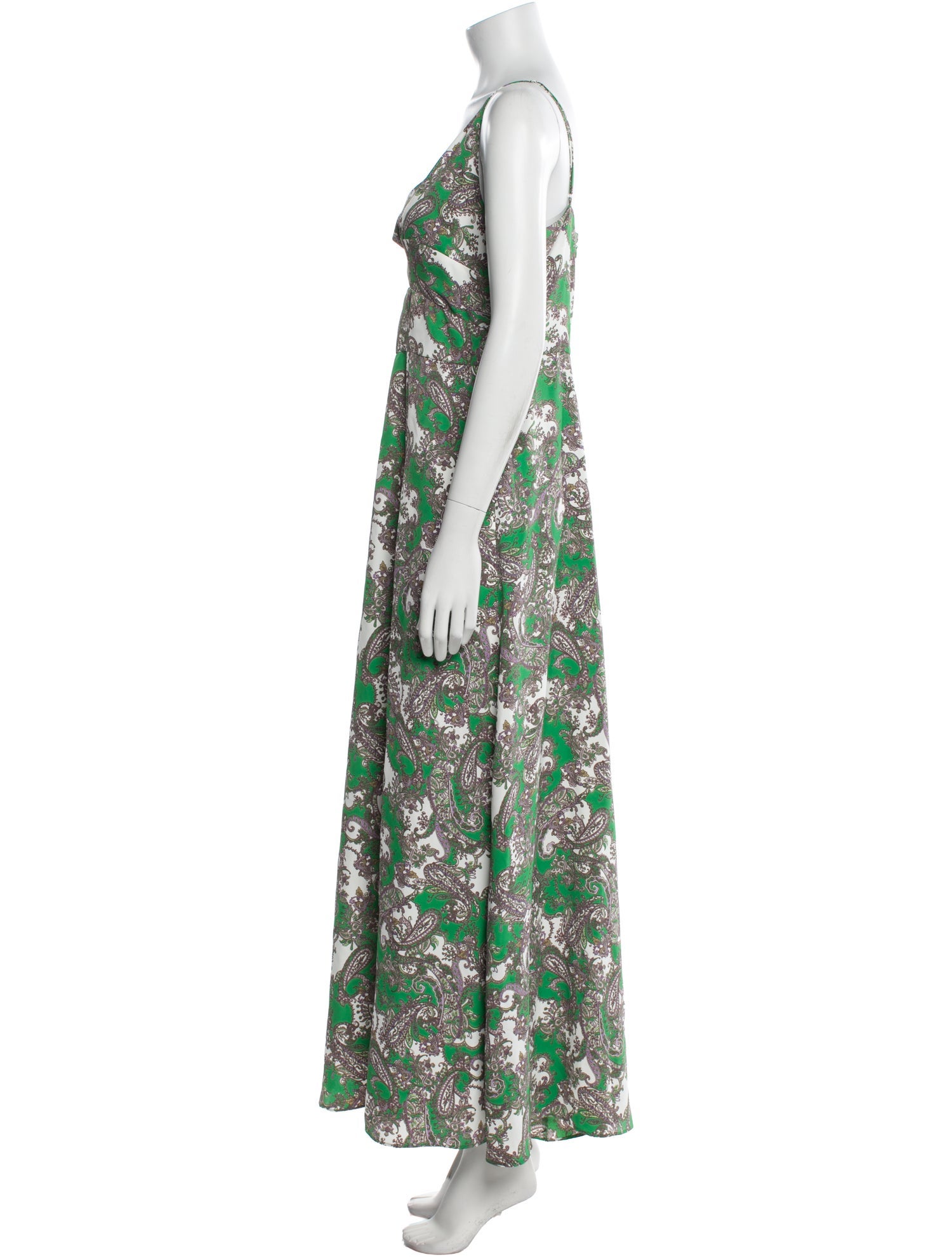 L'Agence Floral Print Long Dress