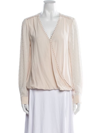 L'Agence V-Neck Long Sleeve Blouse