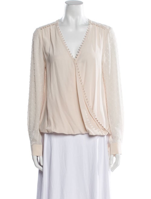 L'Agence V-Neck Long Sleeve Blouse