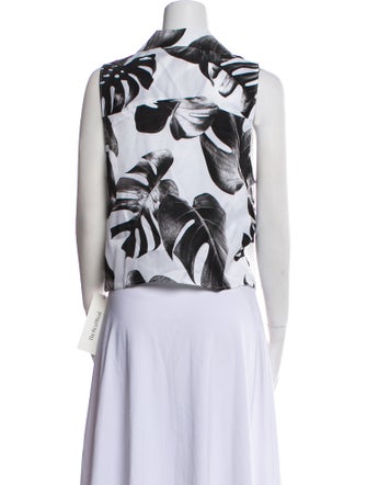 L'Agence Printed Sleeveless Crop Top