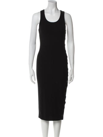 L'Agence Scoop Neck Midi Length Dress