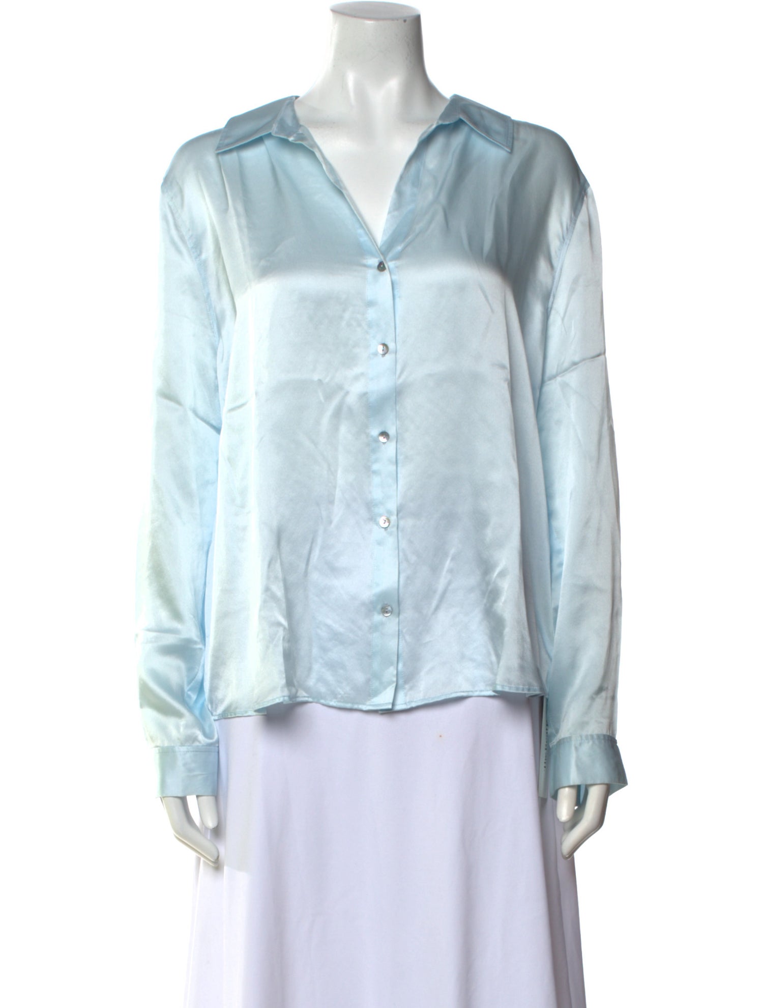 L'Agence Silk V-Neck Blouse