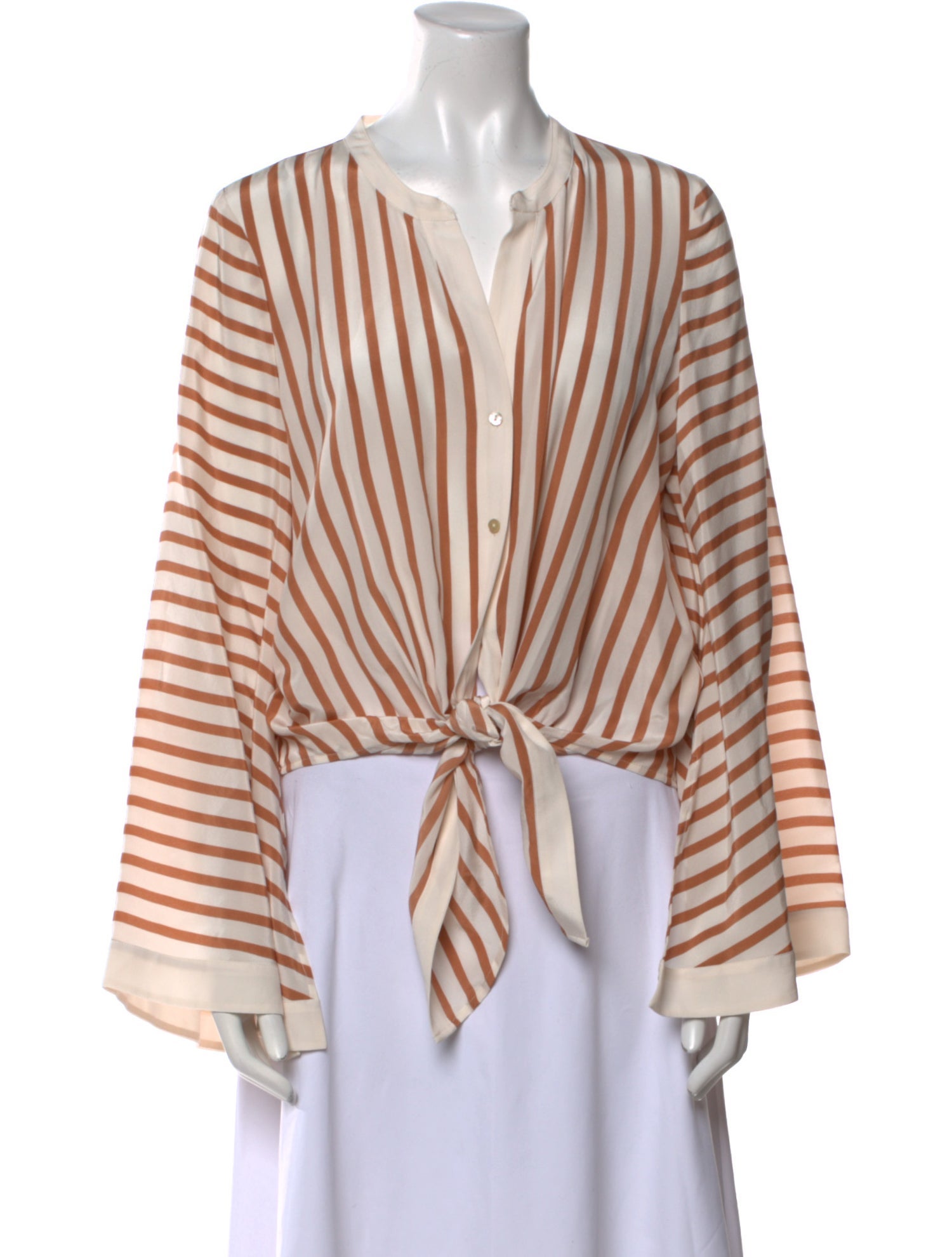L'Agence Silk Striped Blouse