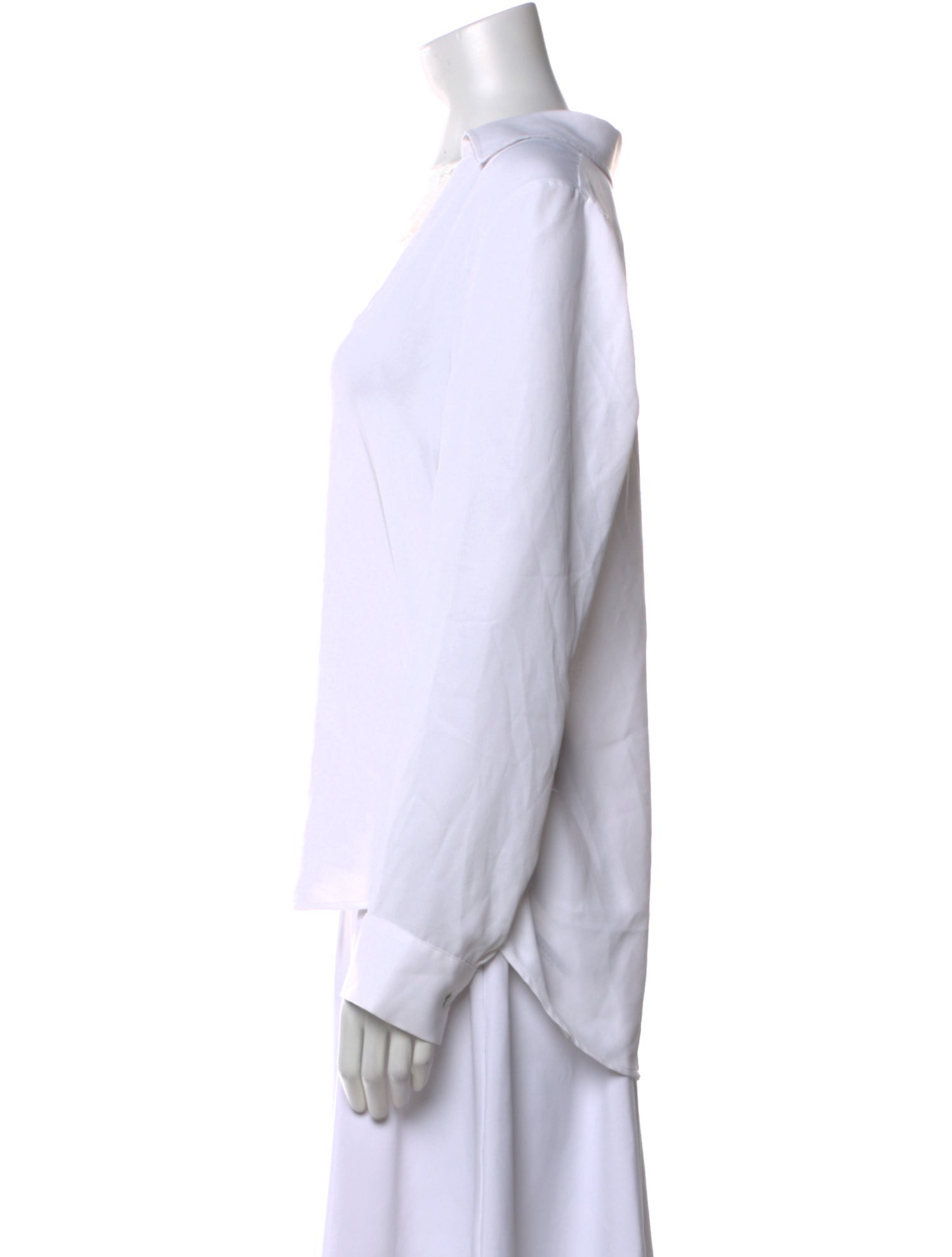 L'Agence V-Neck Long Sleeve Button-Up Top