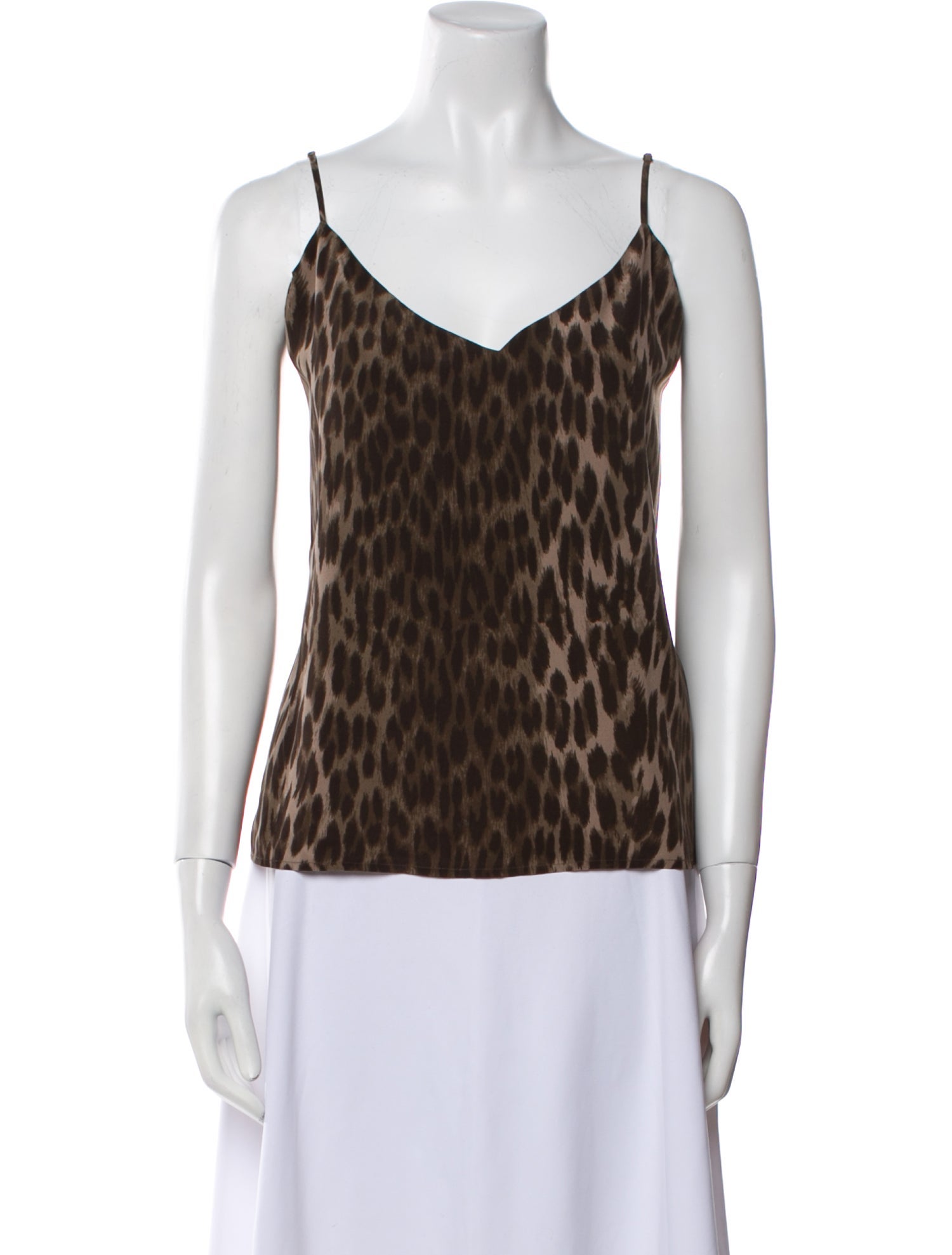 L'Agence Silk Animal Print Top