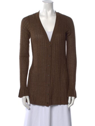 L'Agence V-Neck Long Sleeve Button-Up Top