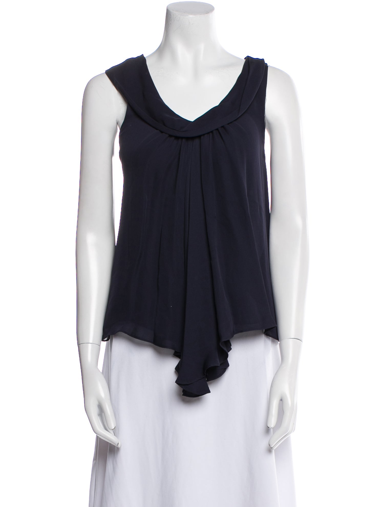 L'Agence Silk Scoop Neck Top