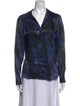 L'Agence Silk Printed Button-Up Top