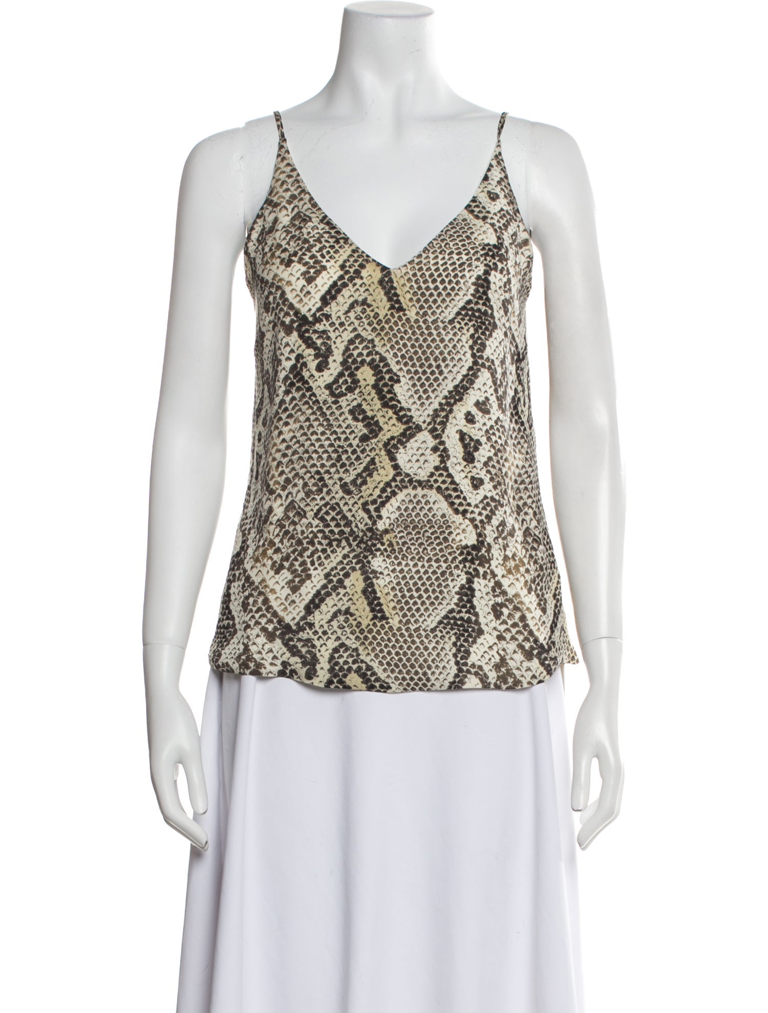 L'Agence Silk Animal Print Top