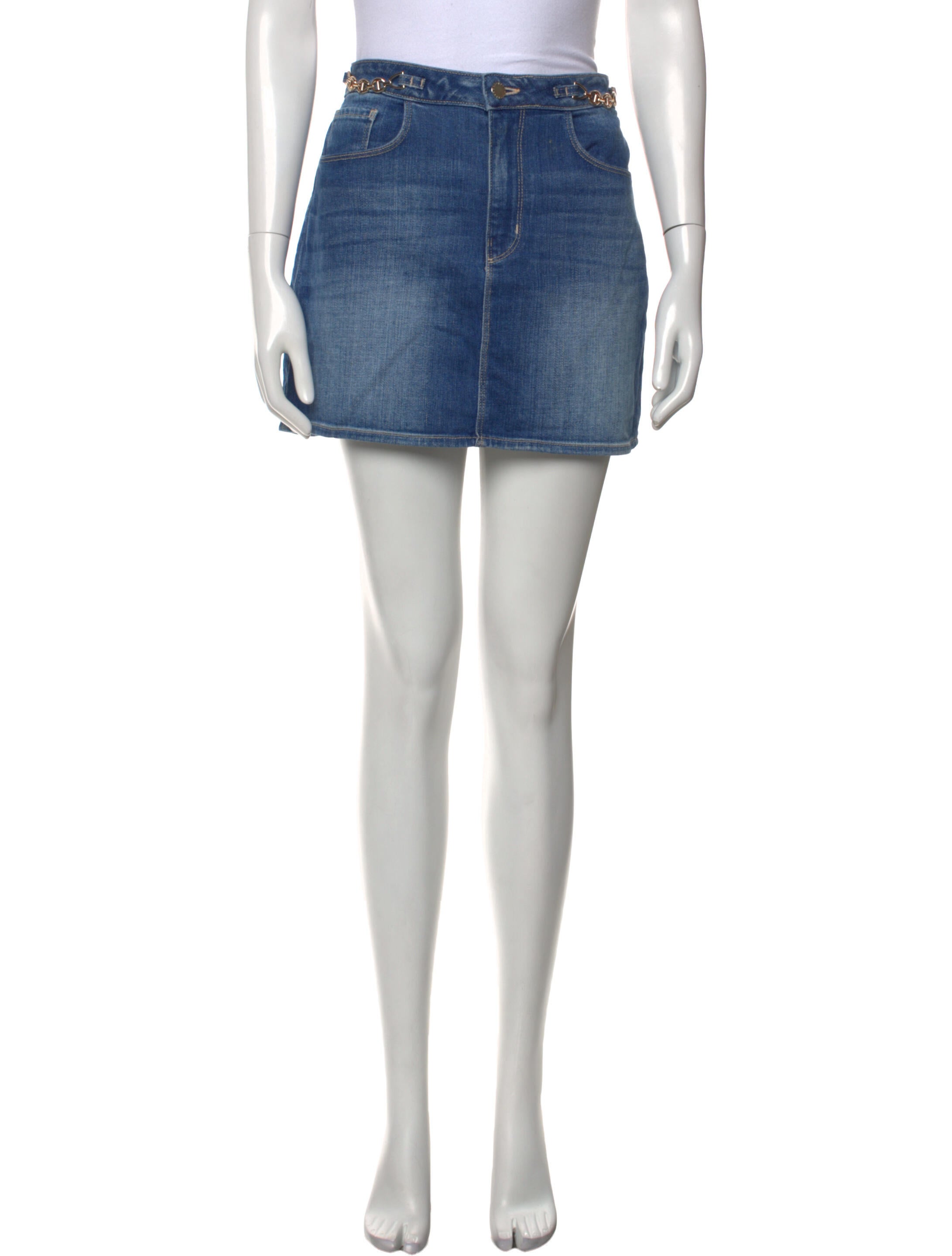 L'Agence Distressed Accents Mini Skirt