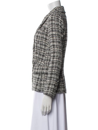 L'Agence Tweed Plaid Print Blazer