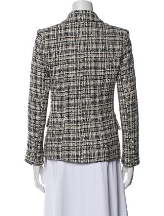L'Agence Tweed Plaid Print Blazer