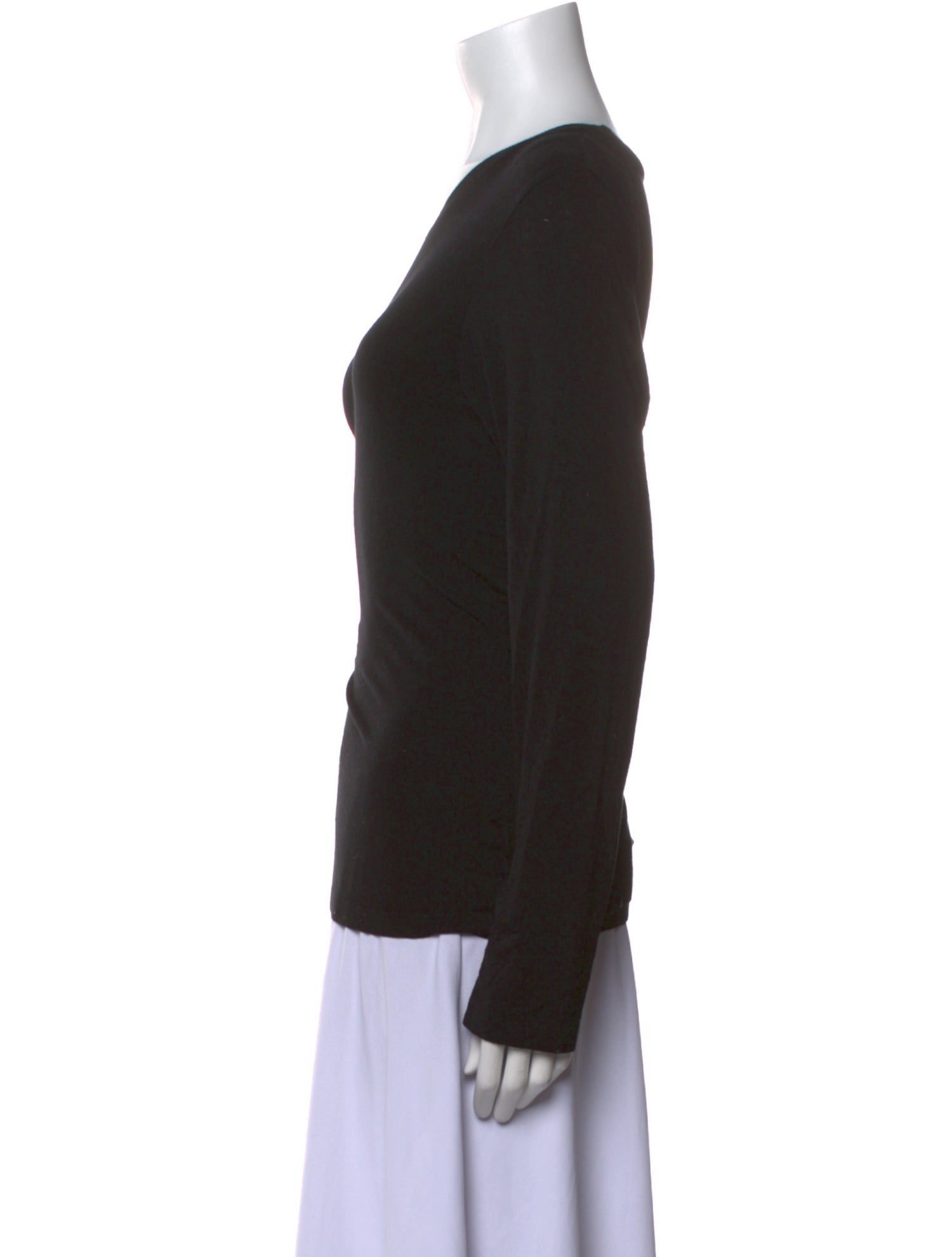 L'Agence Scoop Neck Long Sleeve Top
