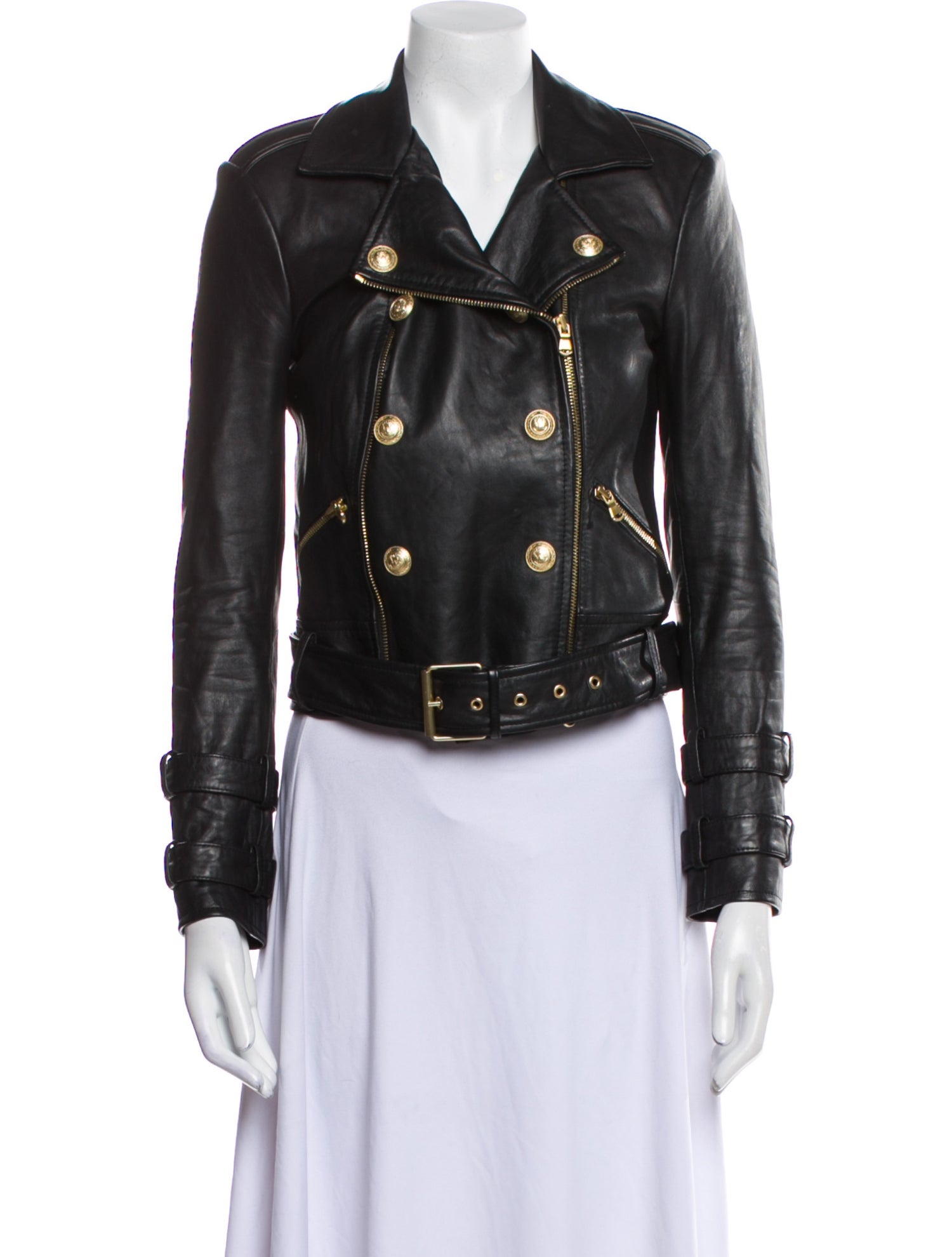 L'Agence Leather Biker Jacket