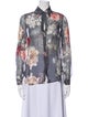 L'Agence Silk Floral Print Button-Up Top
