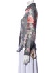 L'Agence Silk Floral Print Button-Up Top