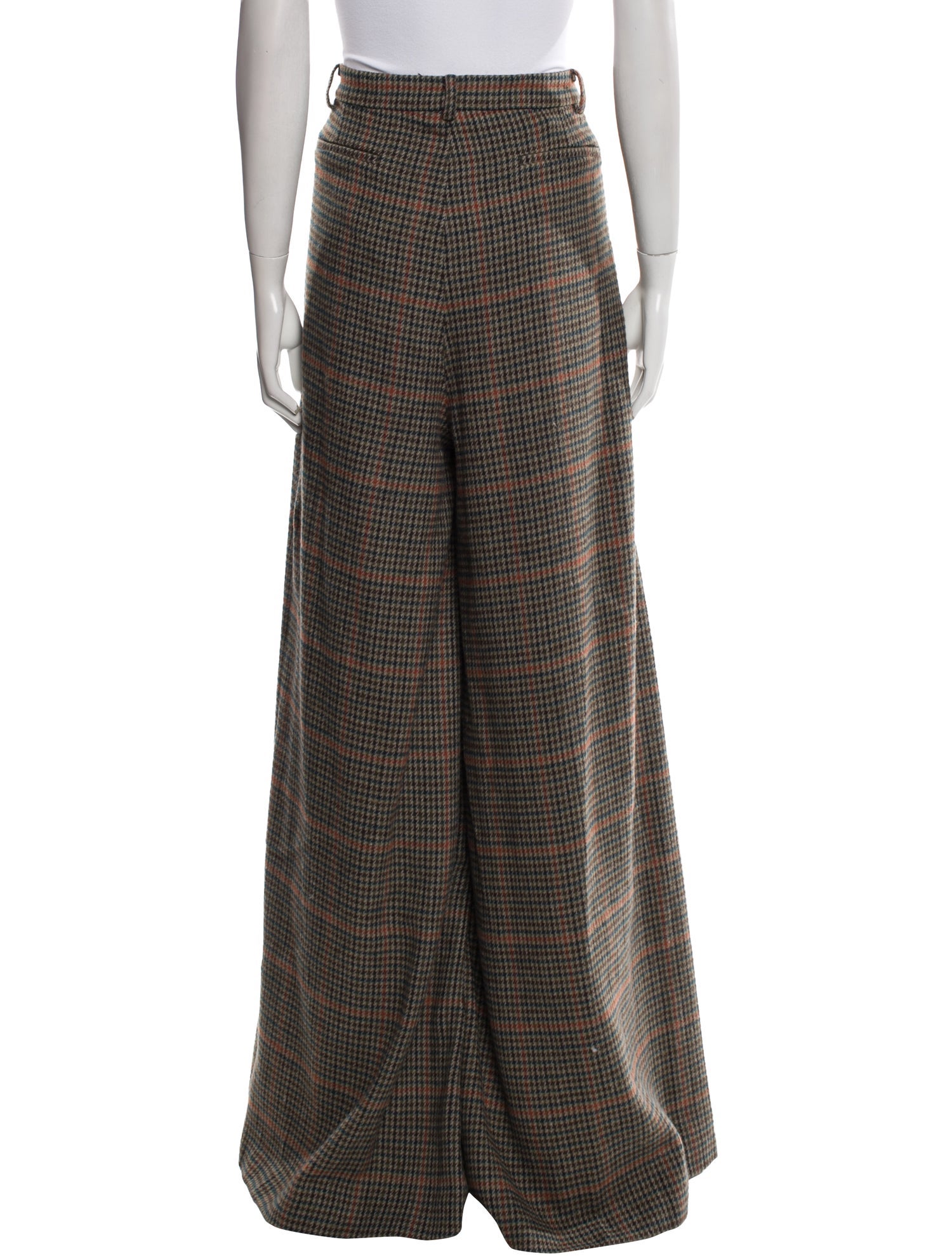 L'Agence Houndstooth Print Wide Leg Pants w/ Tags