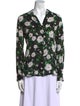 L'Agence Floral Print V-Neck Blouse
