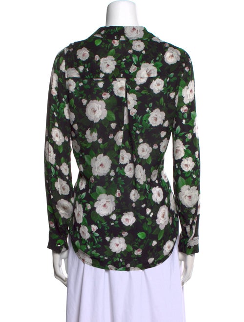 L'Agence Floral Print V-Neck Blouse