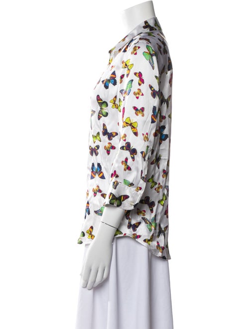 L'Agence Silk Printed Button-Up Top
