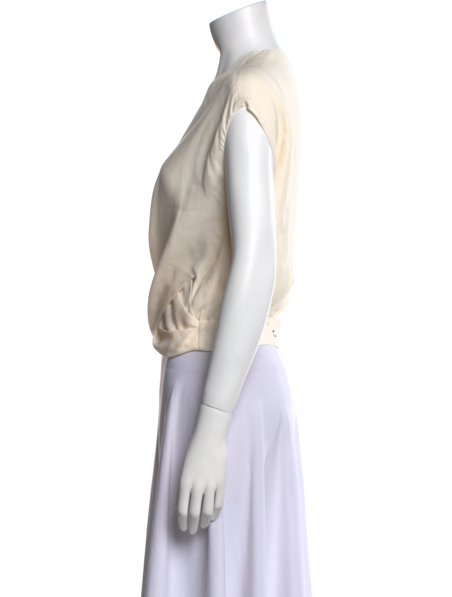 L'Agence Silk V-Neck Crop Top