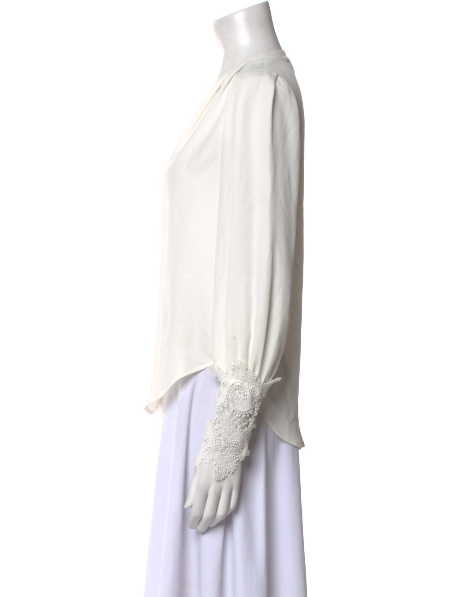 L'Agence V-Neck Long Sleeve Button-Up Top