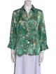 L'Agence Silk Floral Print Button-Up Top