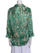 L'Agence Silk Floral Print Button-Up Top