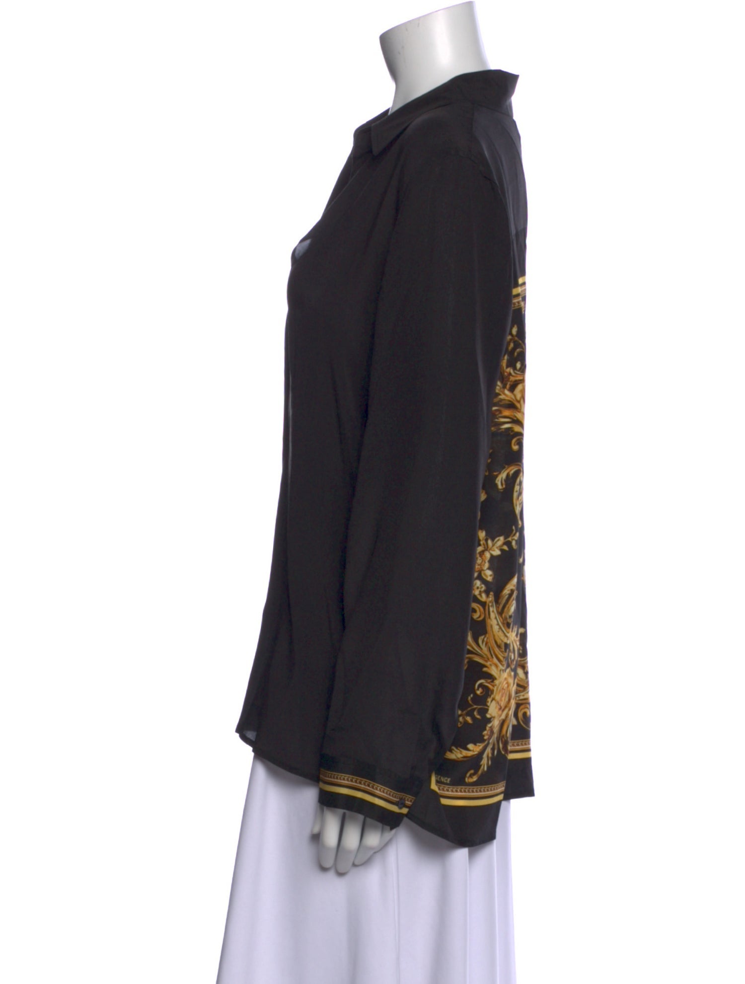 L'Agence Silk Long Sleeve Button-Up Top