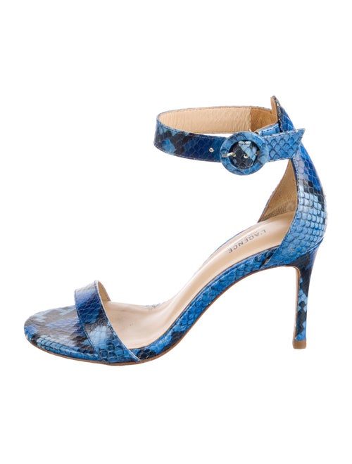 L'Agence Embossed Leather Animal Print Sandals
