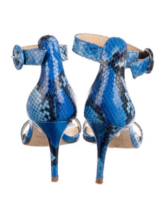 L'Agence Embossed Leather Animal Print Sandals