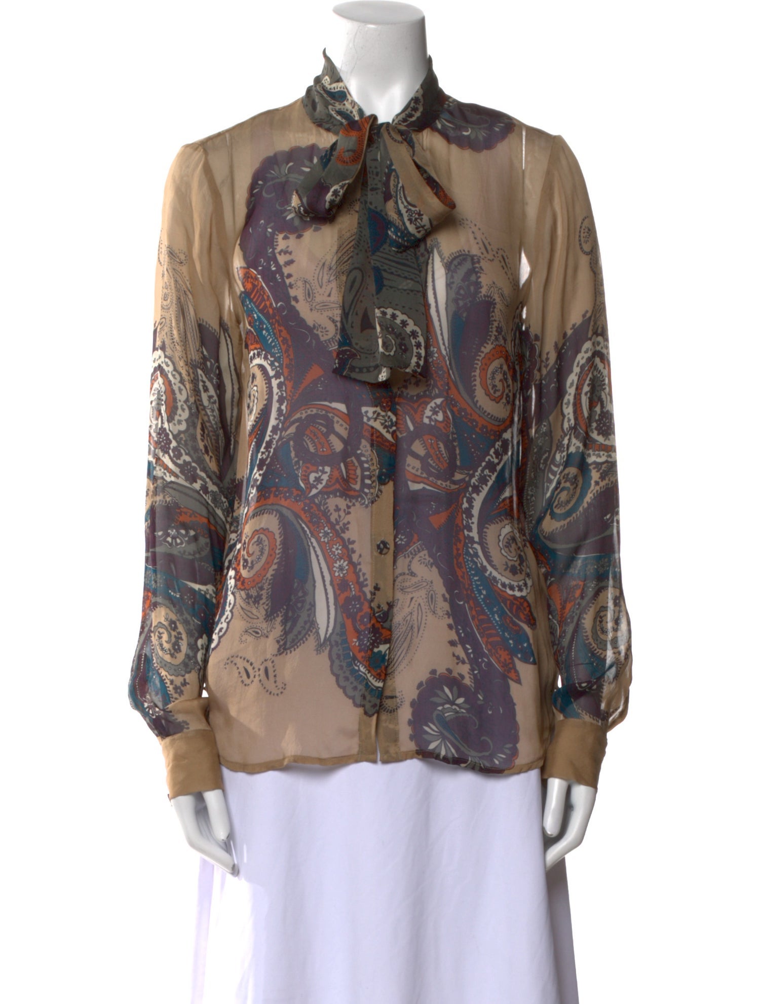 L'Agence Silk Paisley Print Blouse
