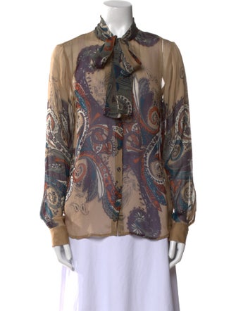 L'Agence Silk Paisley Print Blouse