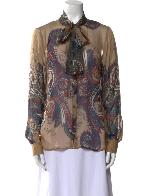 L'Agence Silk Paisley Print Blouse
