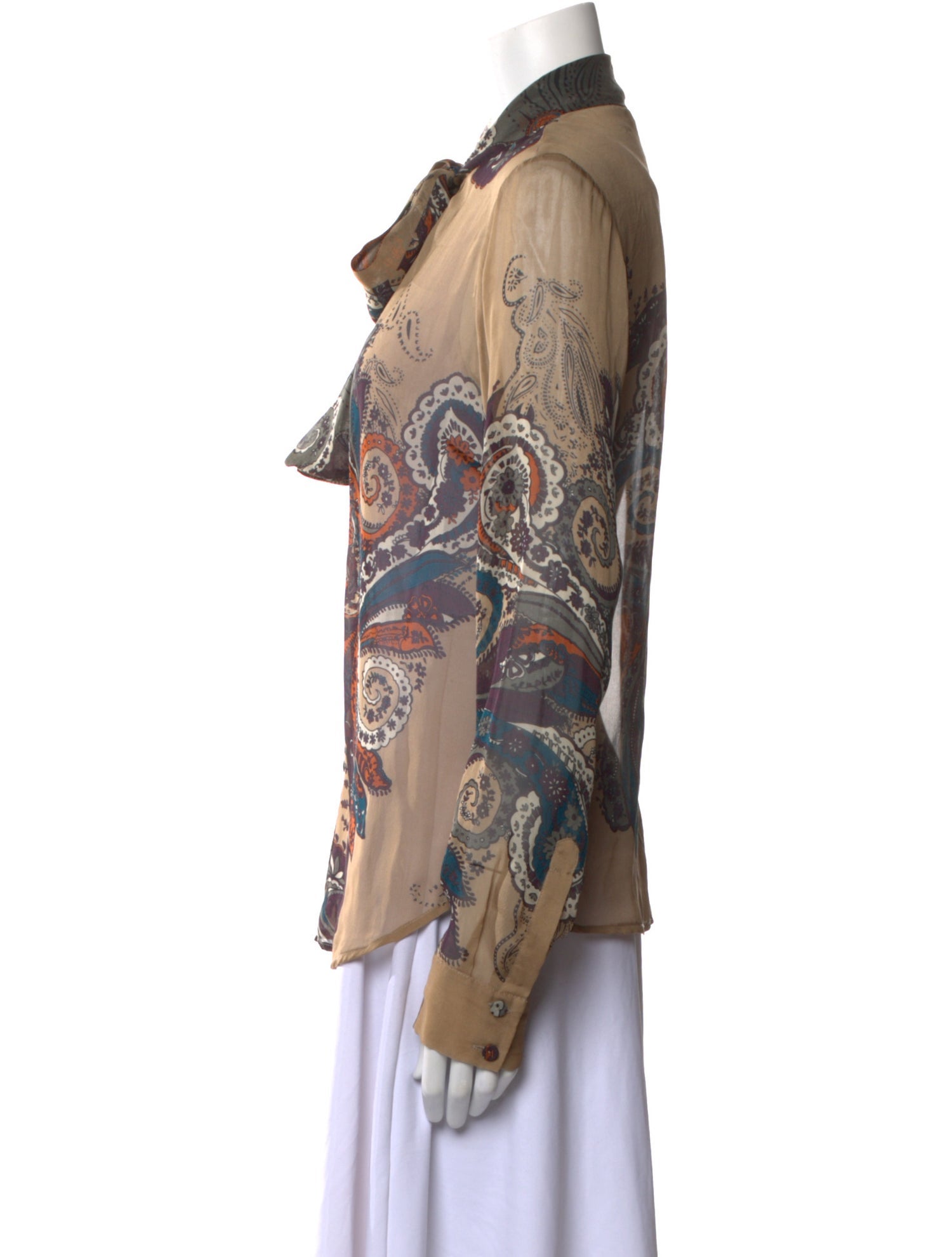 L'Agence Silk Paisley Print Blouse