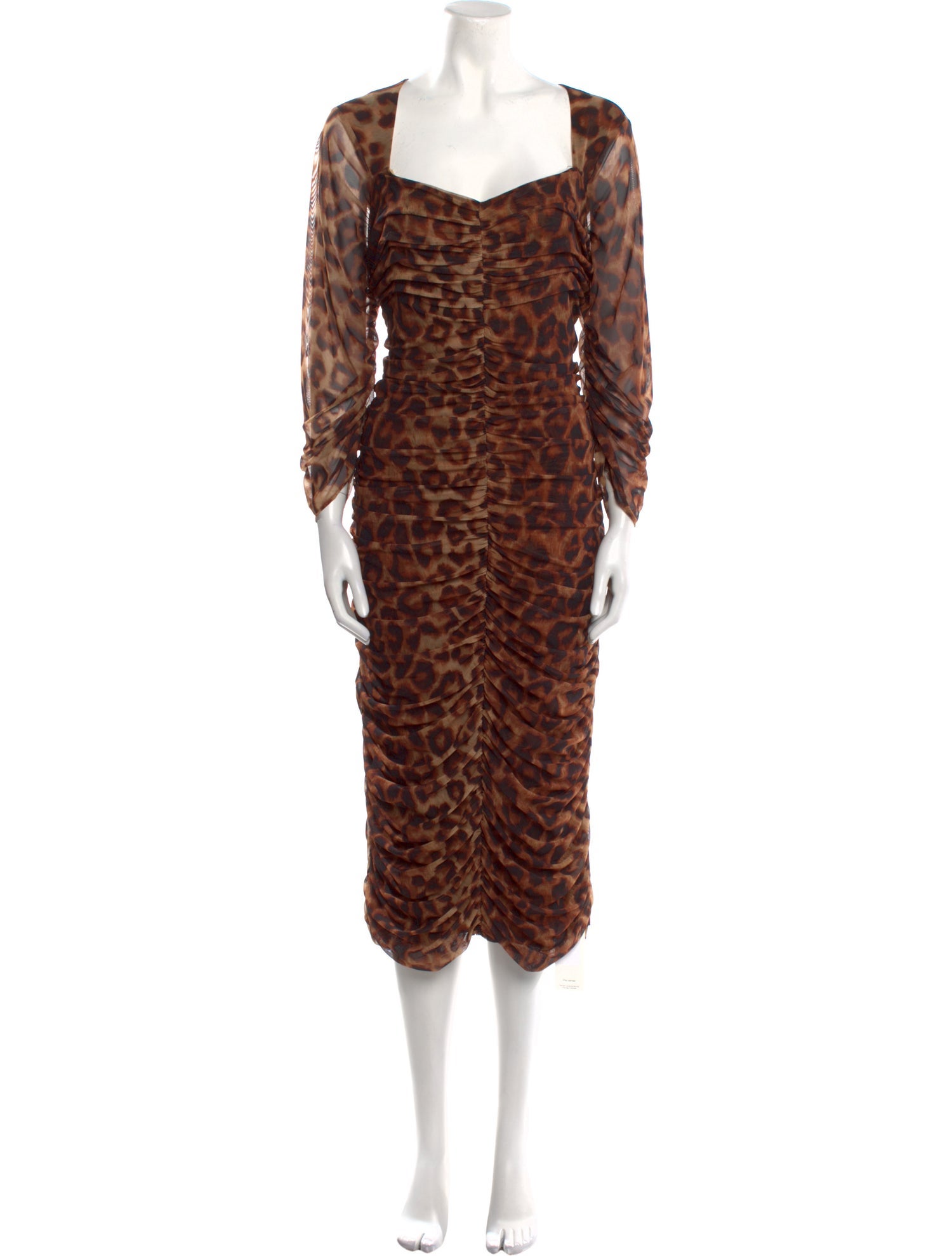 L'Agence Animal Print Midi Length Dress