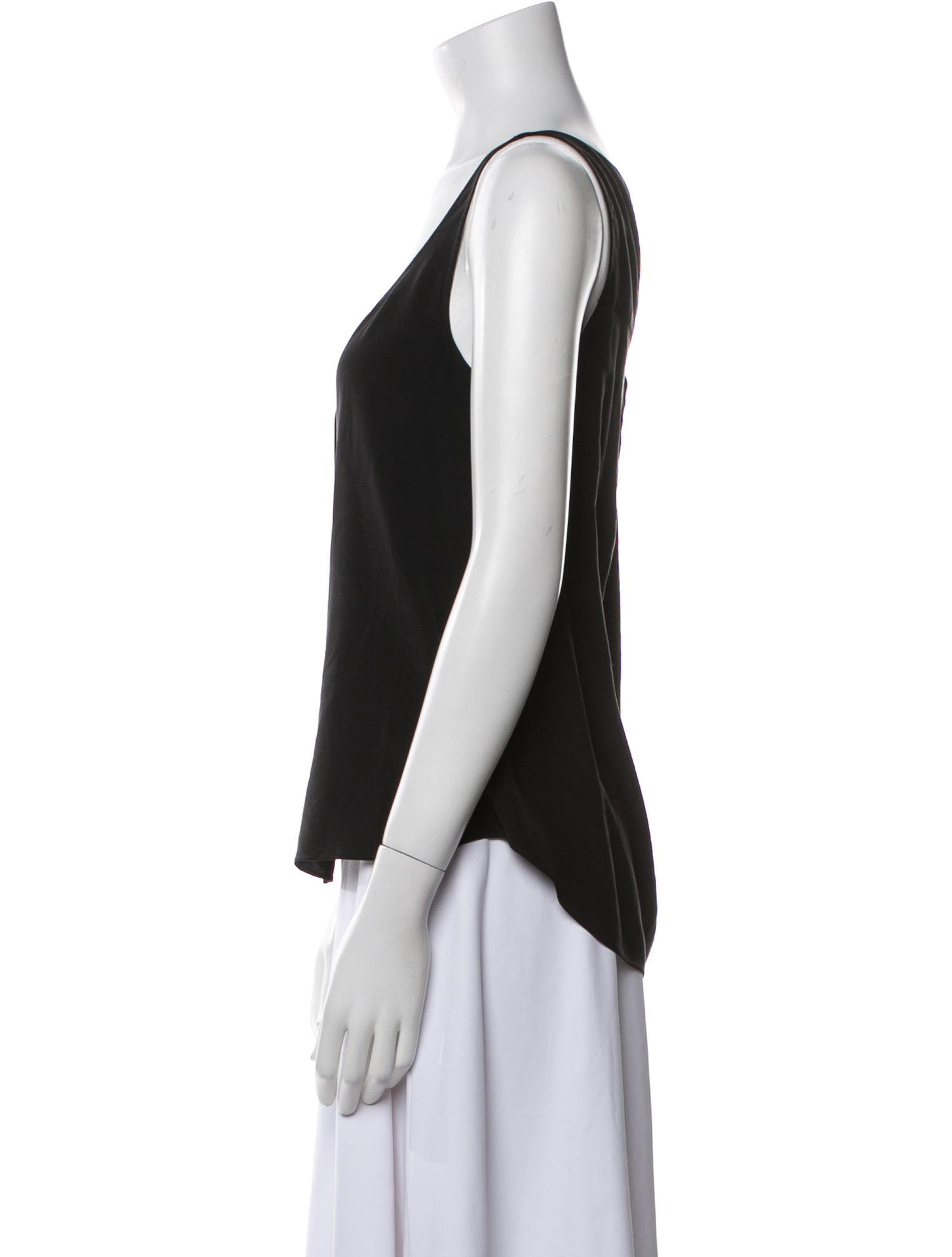 L'Agence Silk Scoop Neck Top