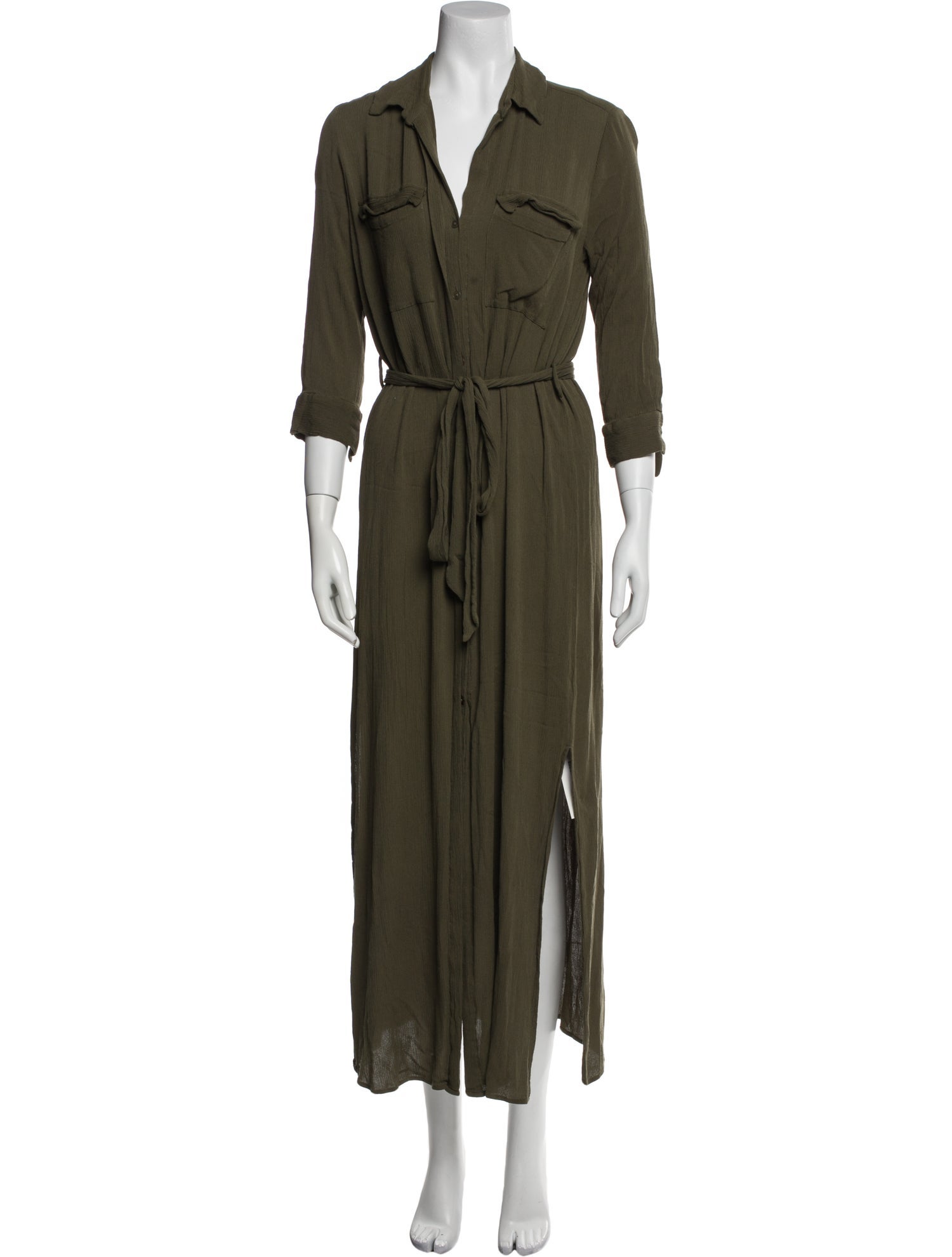 L'Agence V-Neck Long Dress