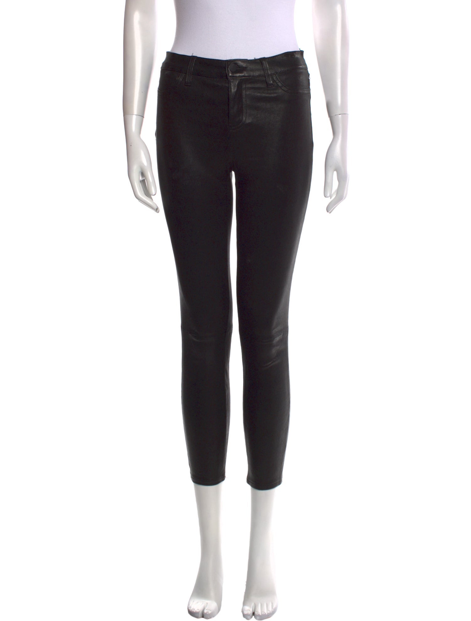 L'Agence Lamb Leather Skinny Leg Pants