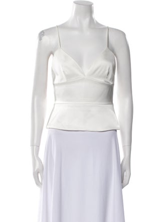 L'Agence Square Neckline Sleeveless Crop Top