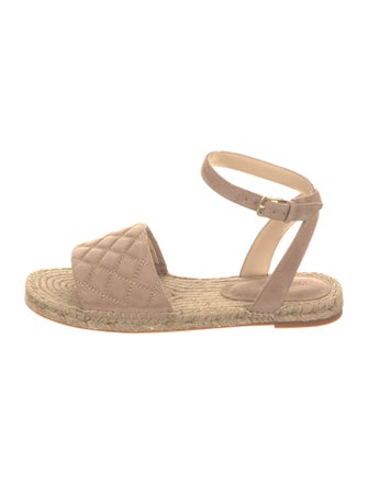 L'Agence Suede Leather Trim Embellishment Espadrilles