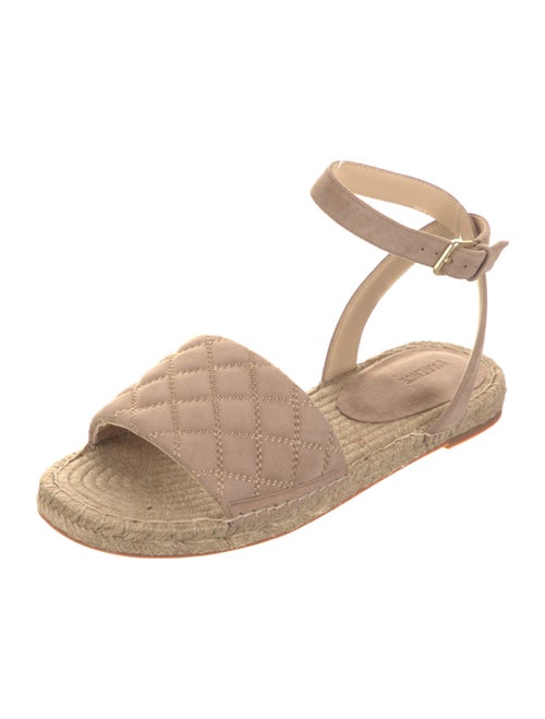 L'Agence Suede Leather Trim Embellishment Espadrilles