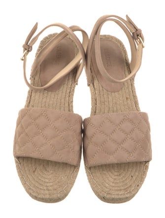 L'Agence Suede Leather Trim Embellishment Espadrilles