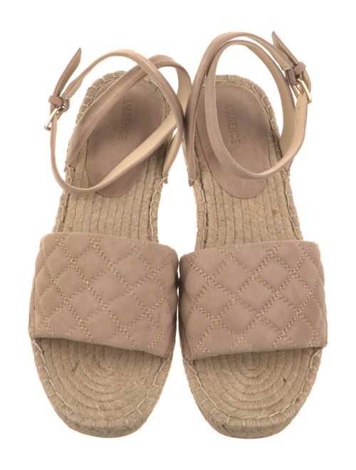 L'Agence Suede Leather Trim Embellishment Espadrilles